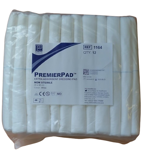 PremierPad nesterilní převazy na rány 20 cm x 40 cm Balení po 12 kusech
