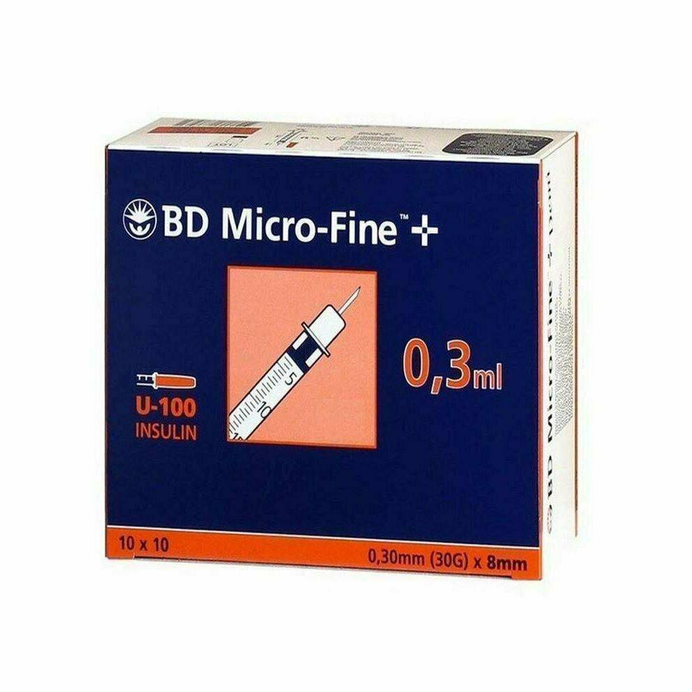 BD Micro-Fine U100
syringe 0.3ml 30G x 8mm