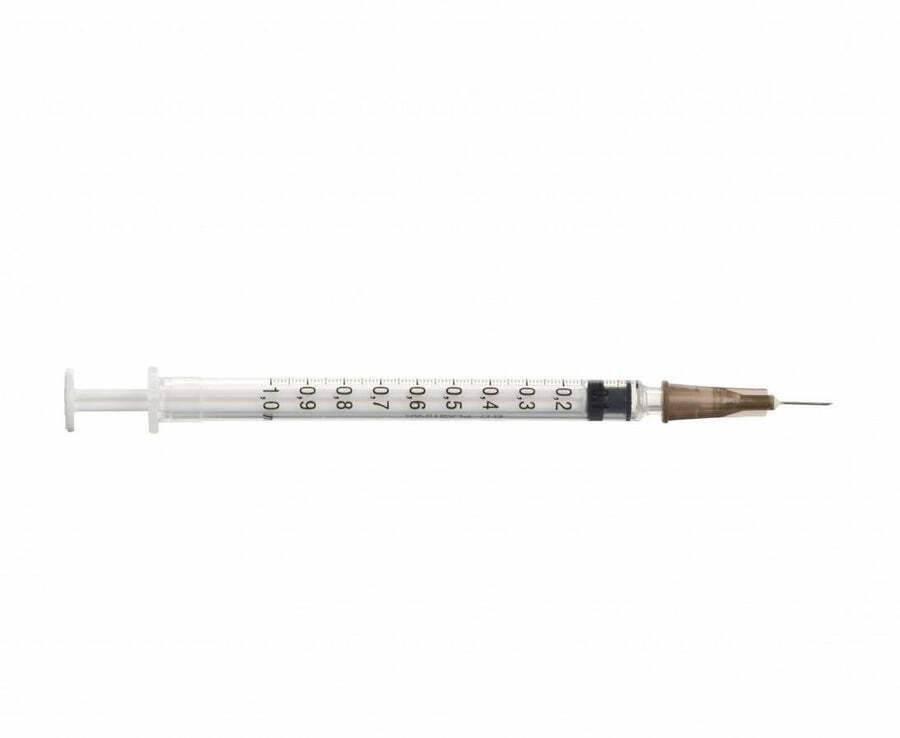 1ml + 26g 3/8 tommu BD Plastipak Luer Slip sprauta og nál