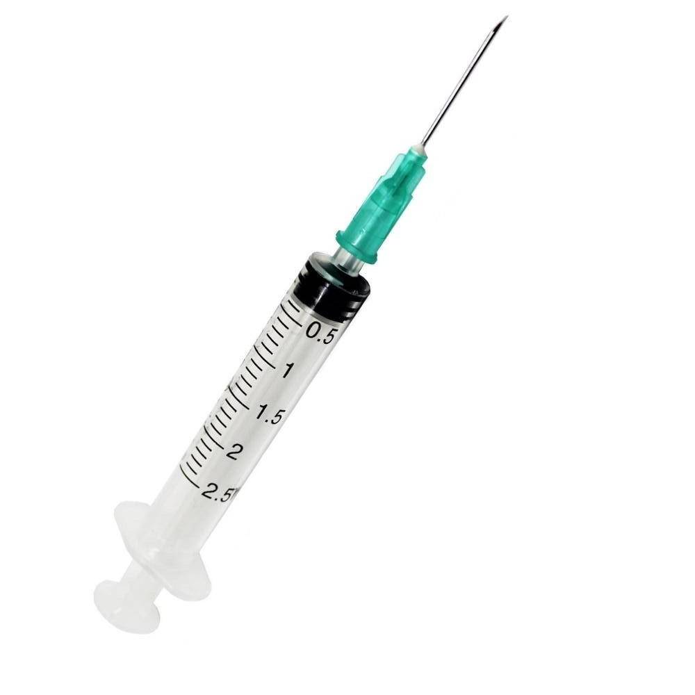 2,5 ml + 21 g 5/8 palce Terumo Luer Slip stříkačka a jehla