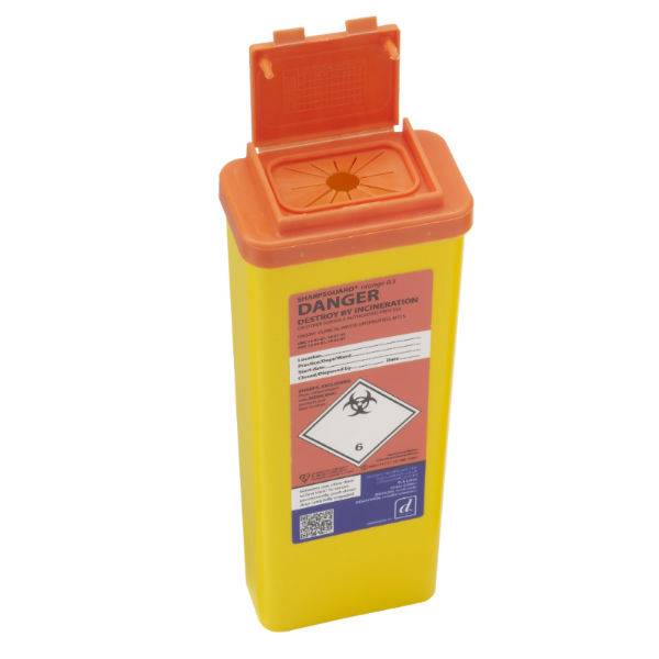 0,5litrový zásobník na ostré předměty Sharpsguard Orange