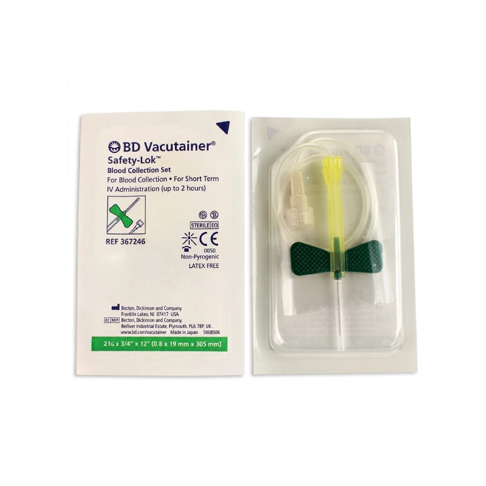 21G 3/4 inch BD Vacutainer Safety-Lok Blood Collection Set 12 inch Tubing