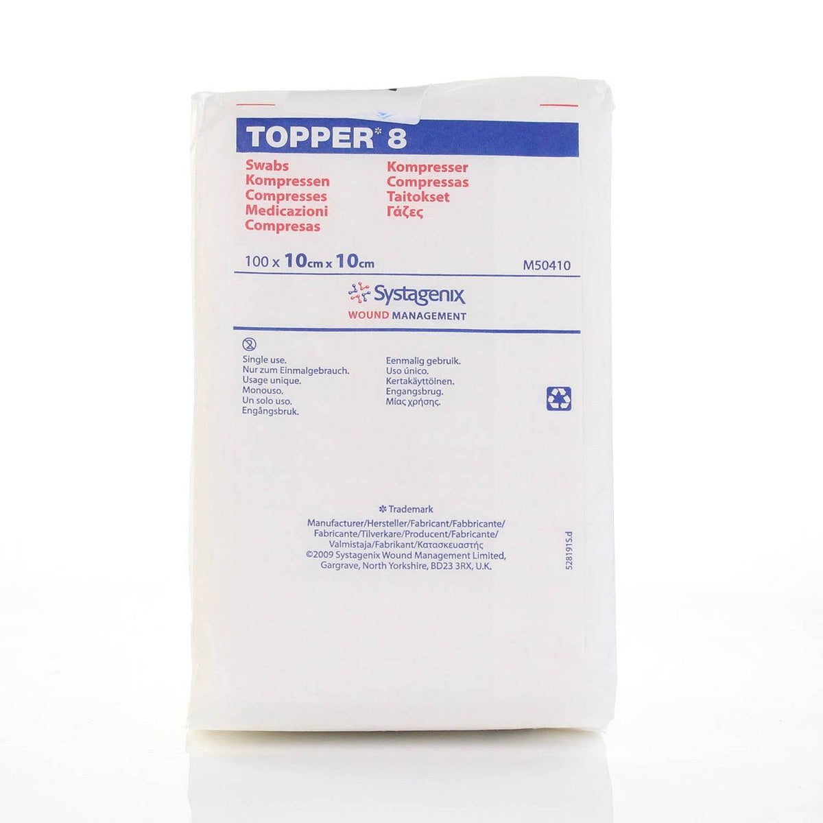 10 cm x 10 cm Topper 8 4vrstvých nesterilních tamponů Balení po 100 J&J