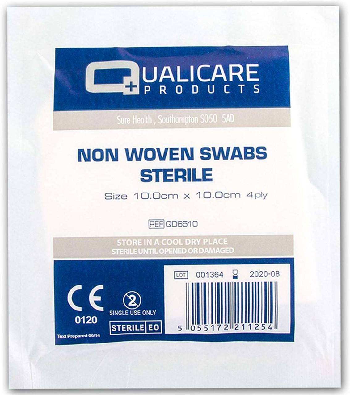 10 cm x 10 cm 4-vrstvé netkané sterilní tampony 5 ks