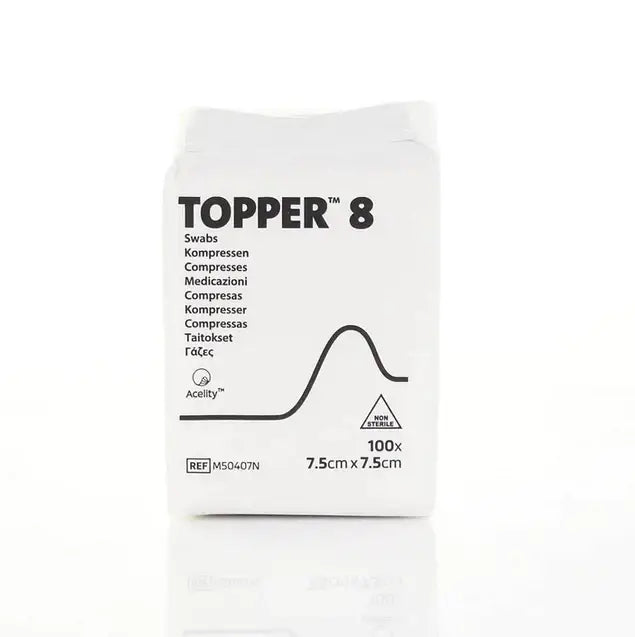 7,5 cm x 7,5 cm Topper 8 4vrstvých nesterilních tamponů Balení po 100 J&J