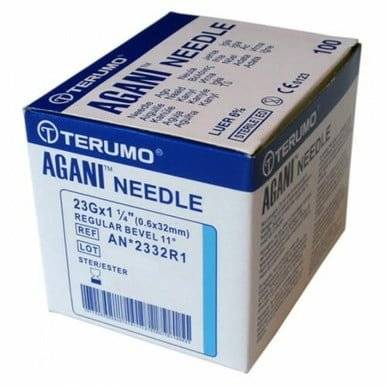 23 g Ace Terumo Agani albastre de 1,25 inch