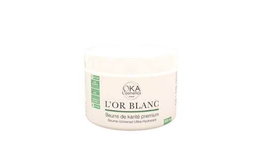 OKA Cosmetics L’Or Blanc premium shea butter, ultra-hydrating balm 500ml jar