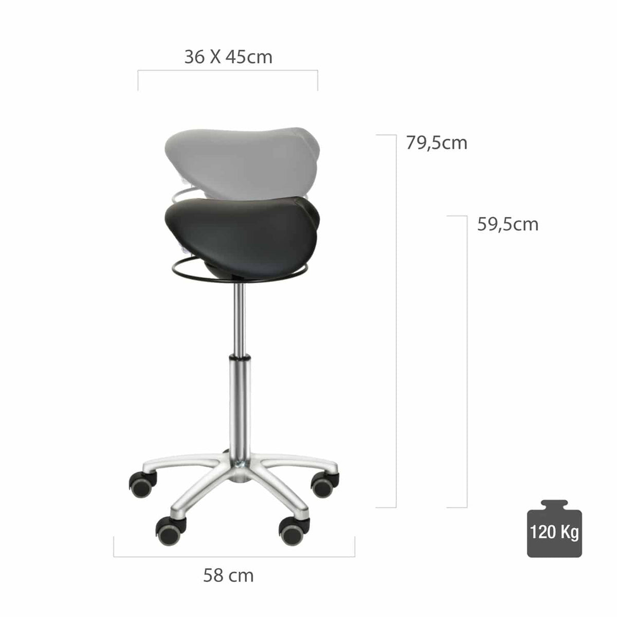 Black Saddle Stool with Swing Mechanism  - UKMEDI - UK MEDICAL SUPPLIES