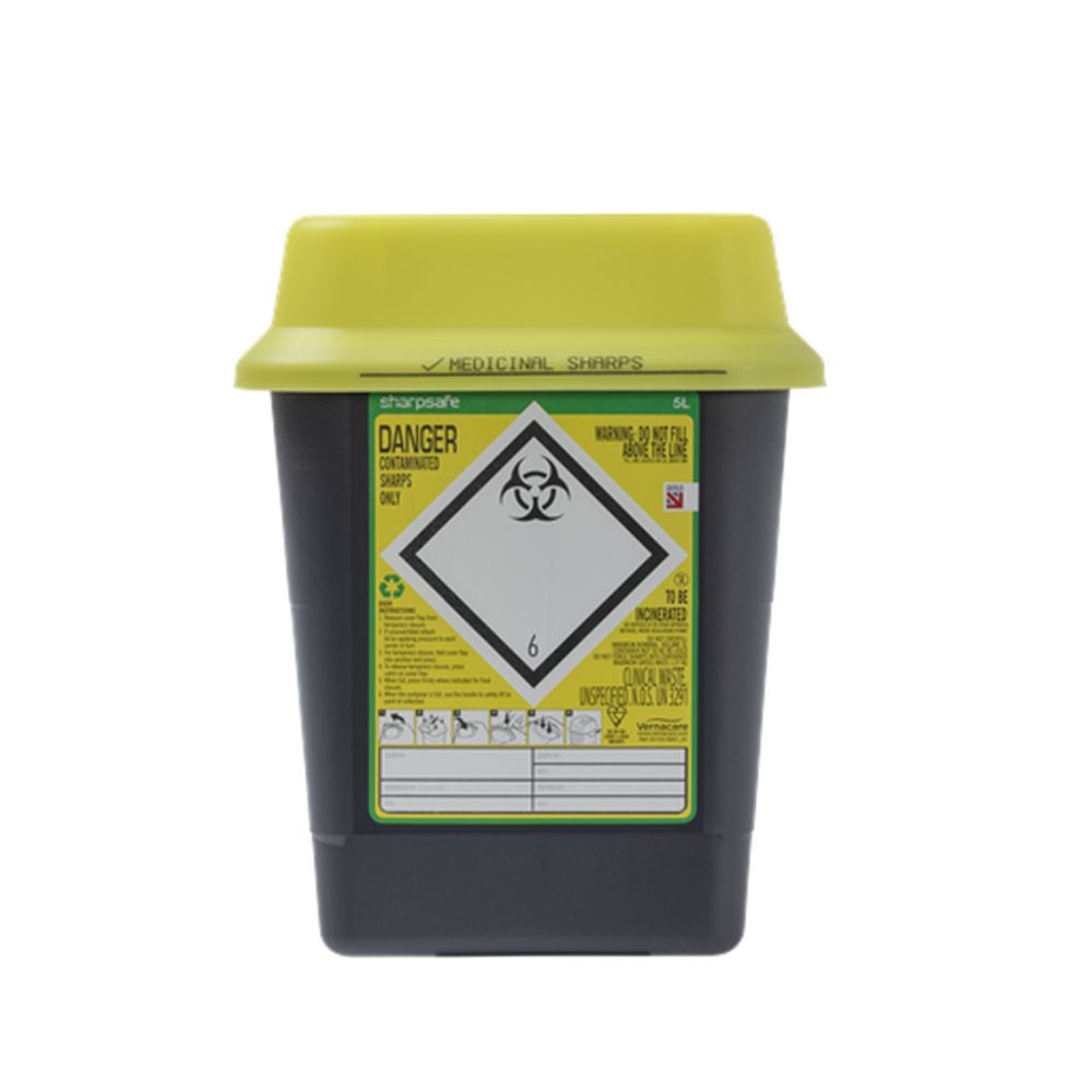 5 Liter Gul Skarpe Affaldsbeholder Gul Sharpsafe
