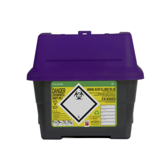 2 Liter Sharpsafe Lilla Skarpe Affaldsbeholder
