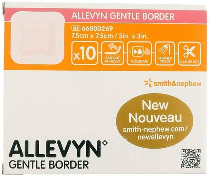 Allevyn Gentle Border 7,5 cm x 7,5 cm přilnavý pěnový obvaz