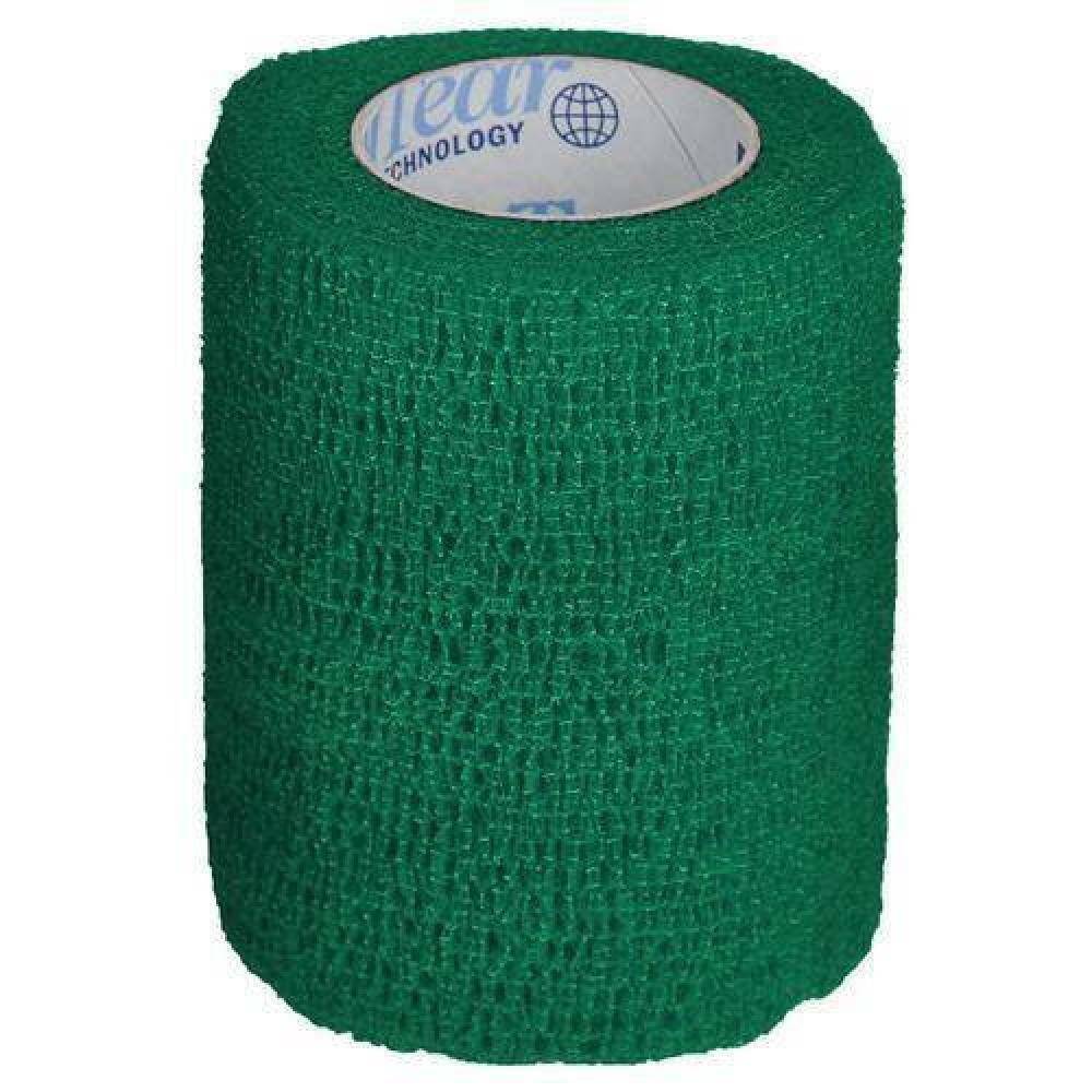 Green cohesive bandage roll for compression, support and wound dressing