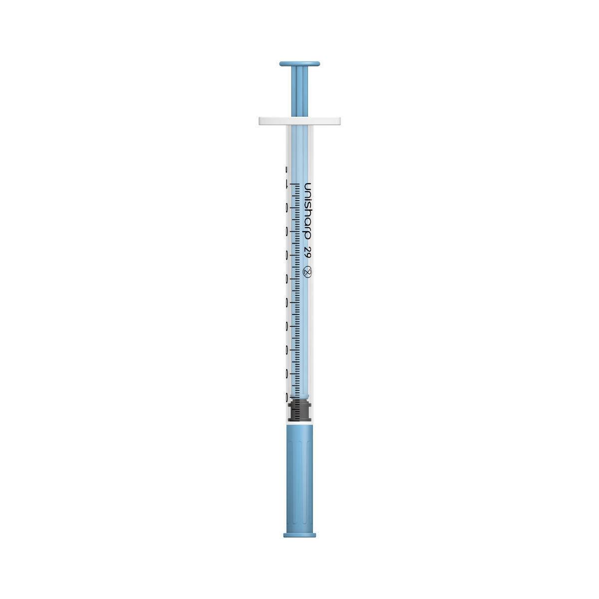 1 ml 0,5 inci 29 g seringă și ac albastru Unisharp u100