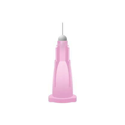 Pink 18G hypodermic needle for single use