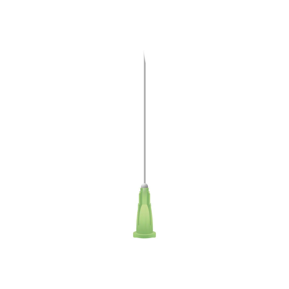 Green 21G hypodermic needle for single use