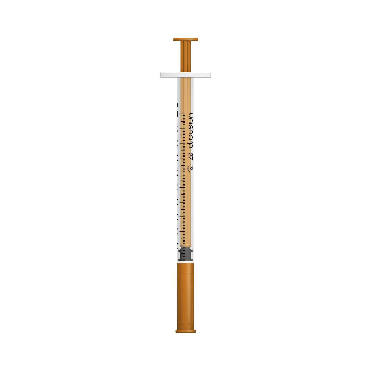 1 ml 0,5 palce 27g Orange Unisharp stříkačka a jehla u100