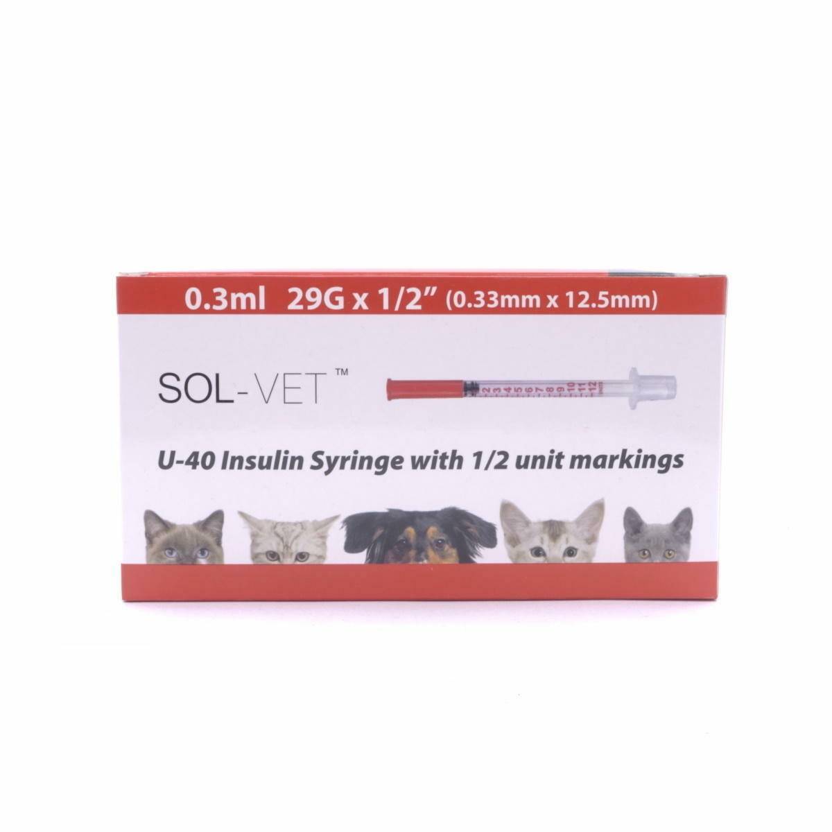 Sol-Vet 0,3 ml 29 g 0,5 palcová U40 stříkačka s pevnou jehlou
