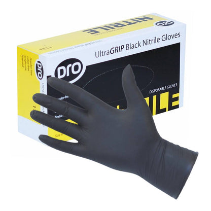 Krabice černých nitrilových rukavic PRO UltraGRIP po 100 ks