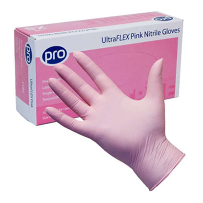 PRO UltraFLEX bleikur nítrílhanskabox með 100 stk