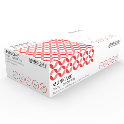 Unicare Red Vinyl Powder Free Box se 100 rukavicemi