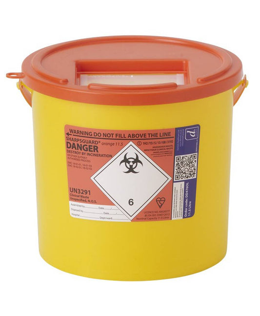 11,5 l Sharpsguard Orange Sharps Bin