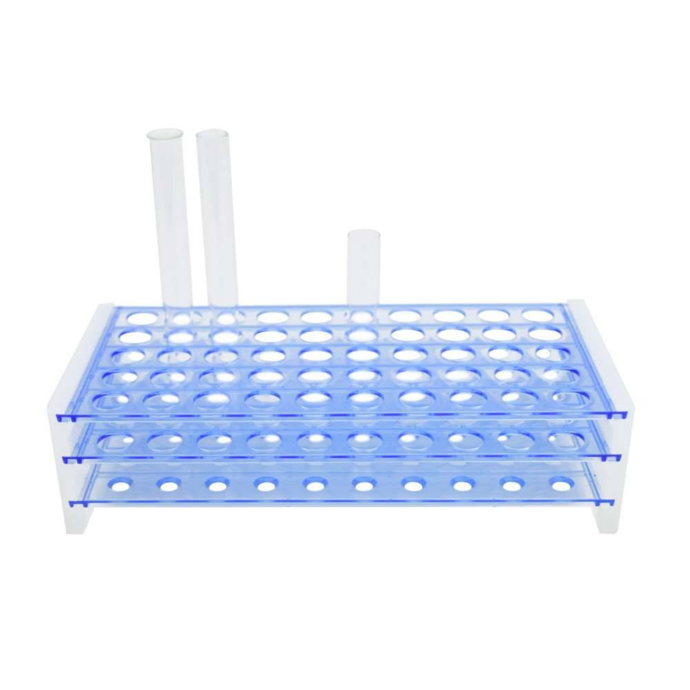 Plastikowy stojak na probówki z 50 miejscami, 7 x 23 x 11,3 cm