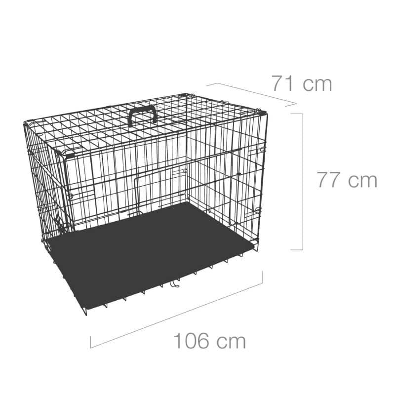 Black Folding Animal Cage Large  - UKMEDI - UK MEDICAL SUPPLIES