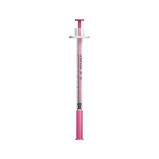 0,5 ml 0,5 palce 30g Pink Unisharp stříkačka a jehla u100