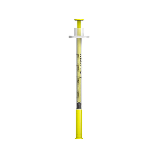 0,5 ml 0,5 palce 30g žlutá stříkačka a jehla Unisharp u100