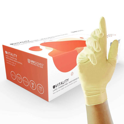 Mănuși Unigloves Vitality Latex Acoperire interioară hidratantă