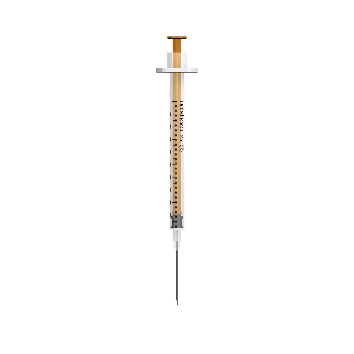 1 ml 25 g 25 mm 1-calowa strzykawka i igła Unisharp u100